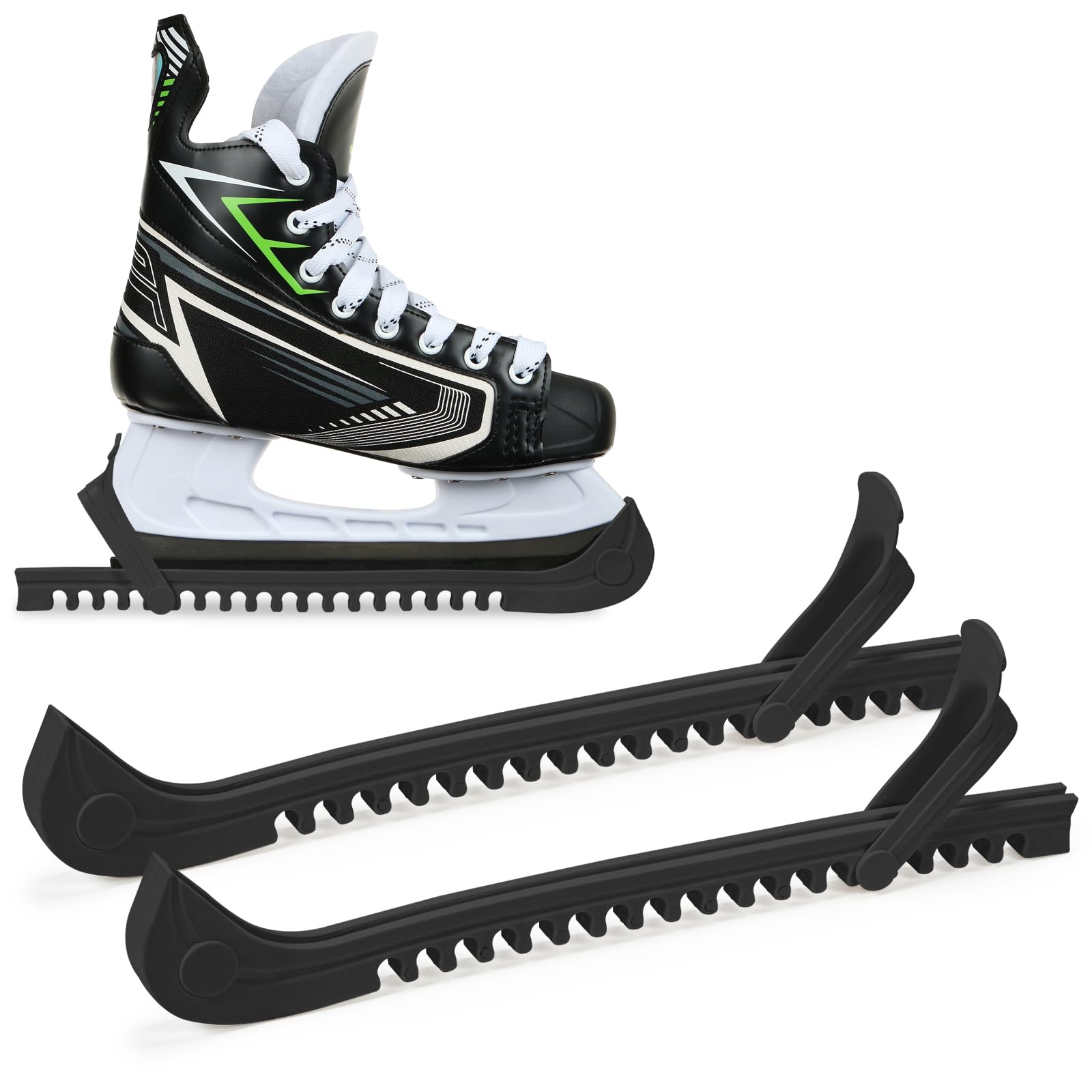 1 par de protectores de patinaje artístico, protectores ajustables para patines de hockey sobre hielo, accesorios de protección para patines para niños y adultos (oscuro)