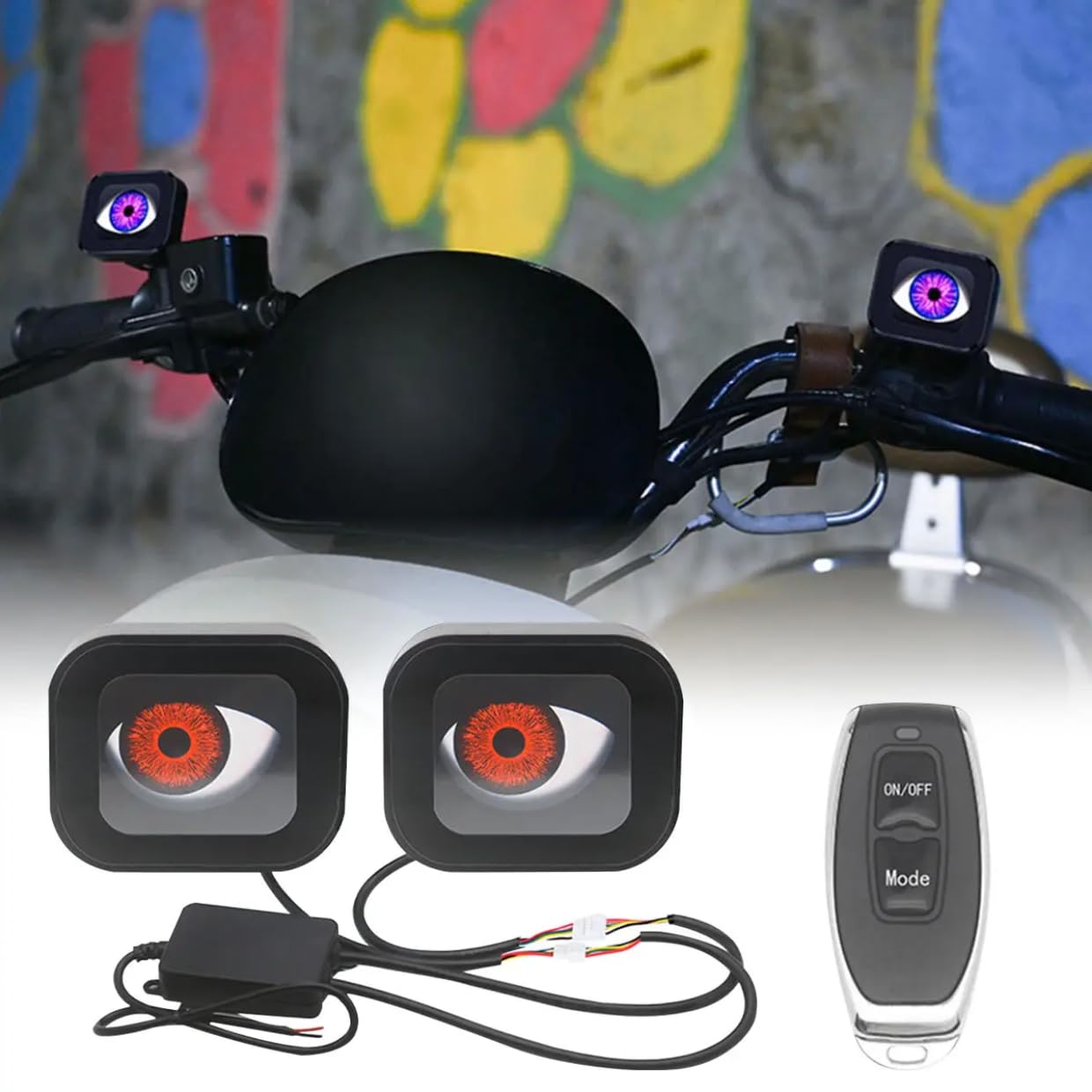 Primerohan Devil Eye LED Fog Light with Remote for Bike & Car (2 Pack) | RGB Multi color-image-49