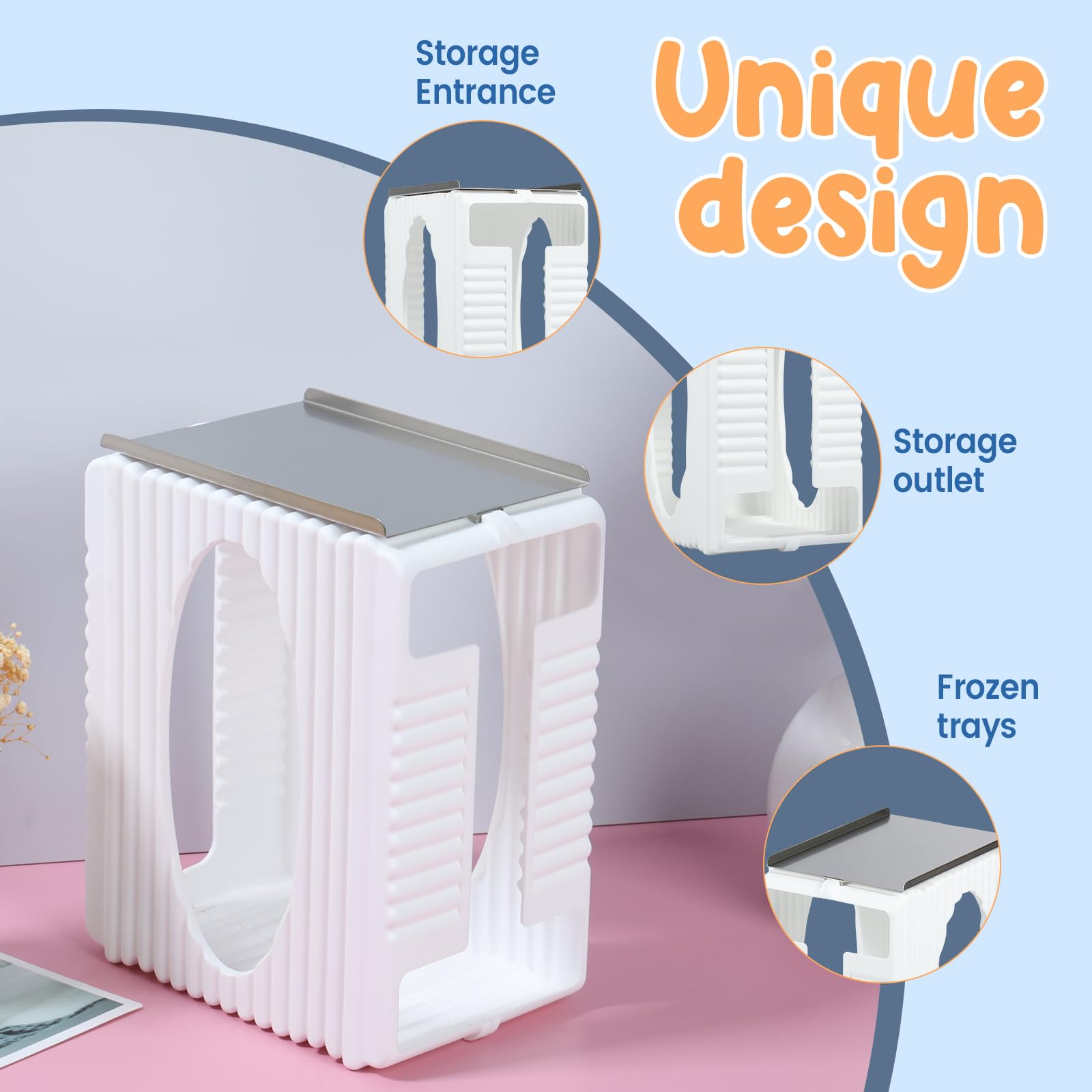 Boîte de rangement pour lait maternel, sac de rangement pour lait maternel, peut contenir jusqu'à 1 701 g, organiseur de congélation du lait sain avec plateau, tour de rangement réutilisable