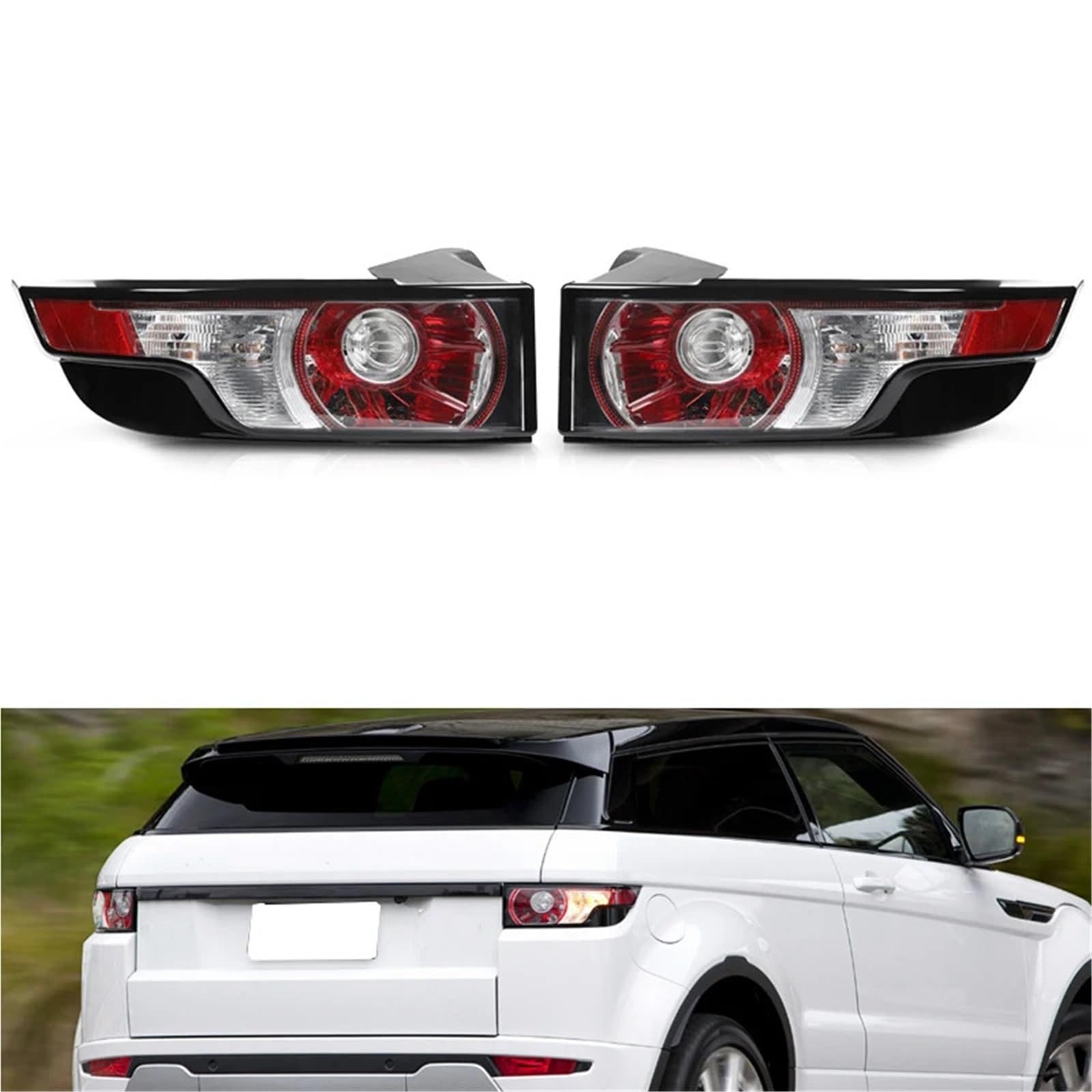 Lampa tylna zespolona Pasuje do Land Range Rover Evoque 2011-2015 Tylne światło samochodu Tylne światło Lampa LR058816 LR058817 tylne światła LED(Left)