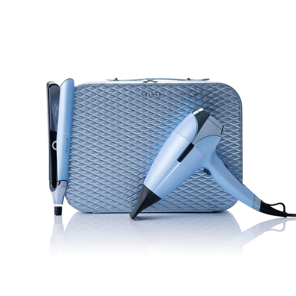 ghd Deluxe Iced Luxe Collection - Chronos Hair Straighteners & Helios Professional Hair Dryer Limited Edition 2024 Gift Set - Ice Blue
