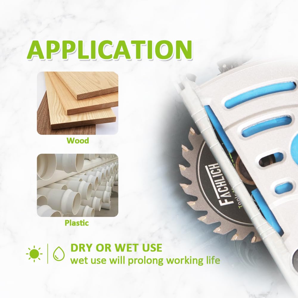 3-3/8" Tile Wood Plastic Blades - FACHLICH 6pcs Mini 85mm Circular Saw Blades Set Cutting Disc for Ceramic Porcelain Marble Plastic Panels Wood Composite Materials