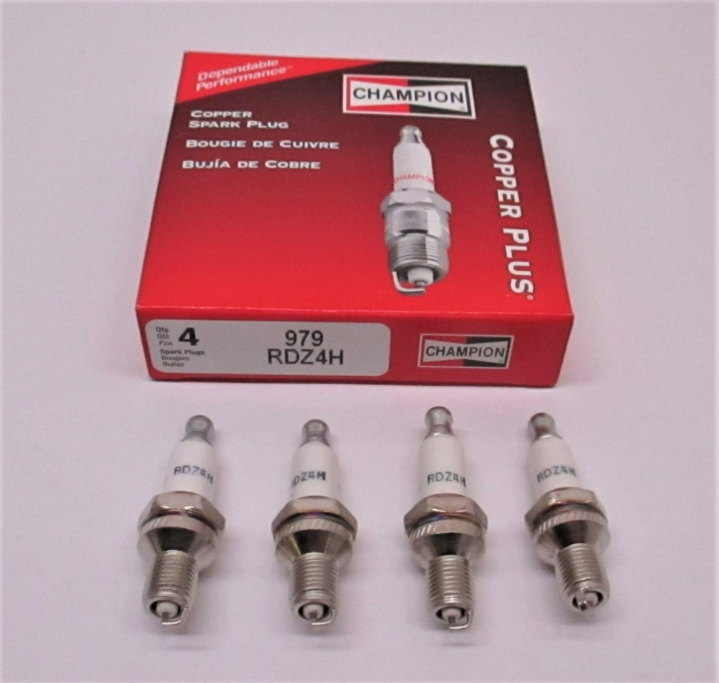 Box of 4 Genuine Champion RDZ4H Spark Plug Copper Plus 979
