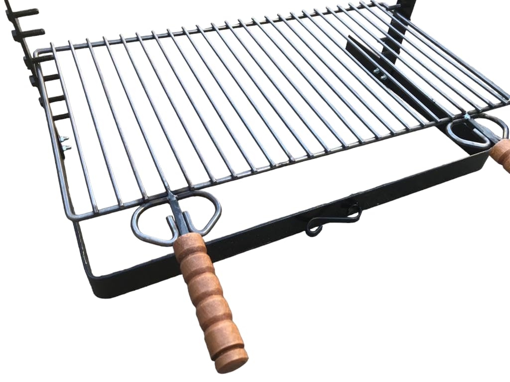 GRIGLIA PER BARBECUE IN FERRO GRATICOLA PESANTE 60x38CM REGOLABILE IN ALTEZZA