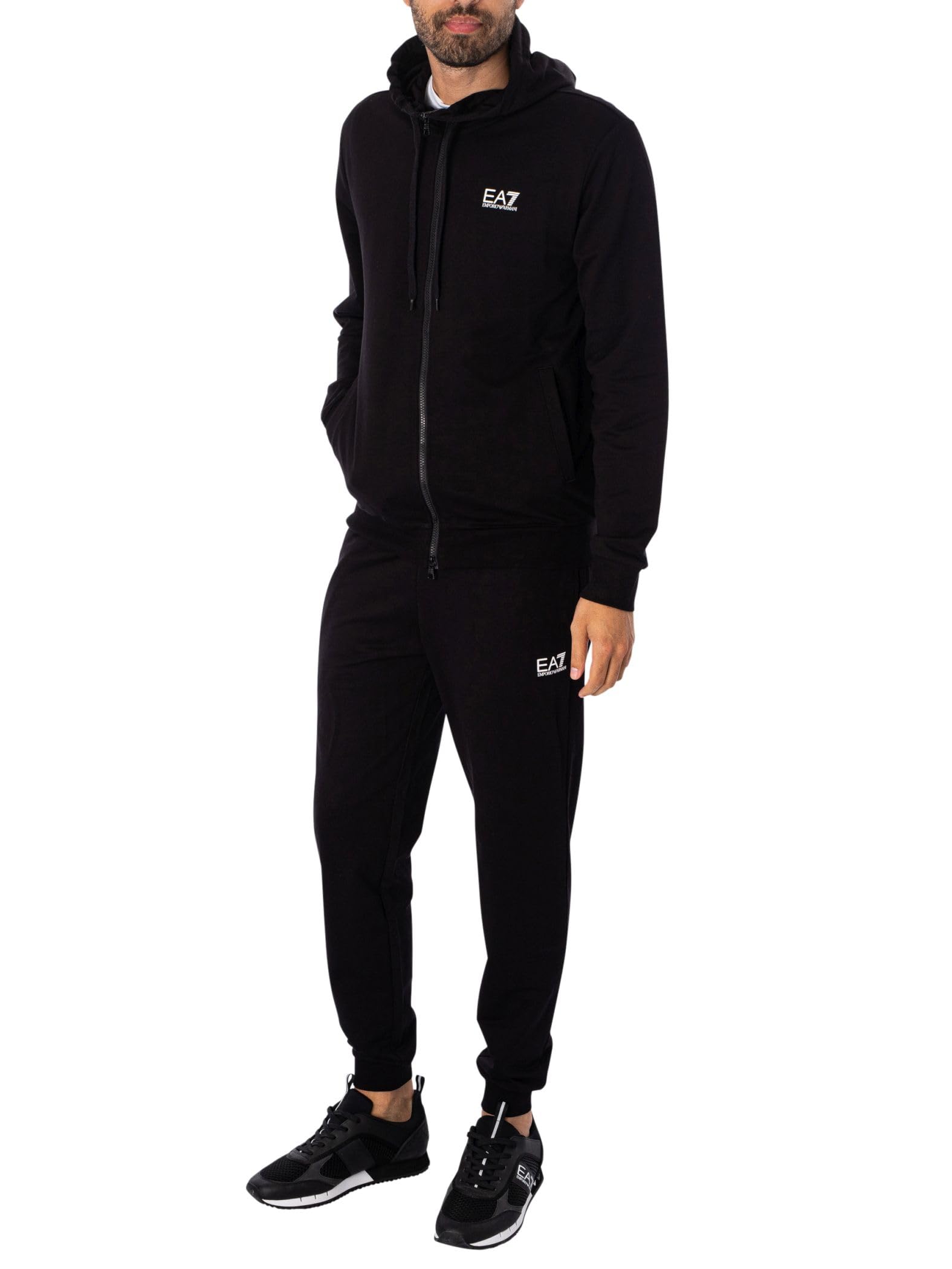 Emporio Armani Ea7 Men's Black Train Core Identity Tracksuit Fz - Training - Xl - Sport