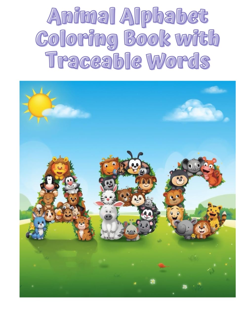 Animals Alphabet A to Z Coloring Book with Traceable Words