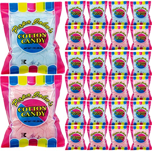 24-Count Fruidles Cotton Candy Blue and Pink Party Flavors Supplies Birthday Treats for Kids Kosher 1oz Bag (24-Pack)