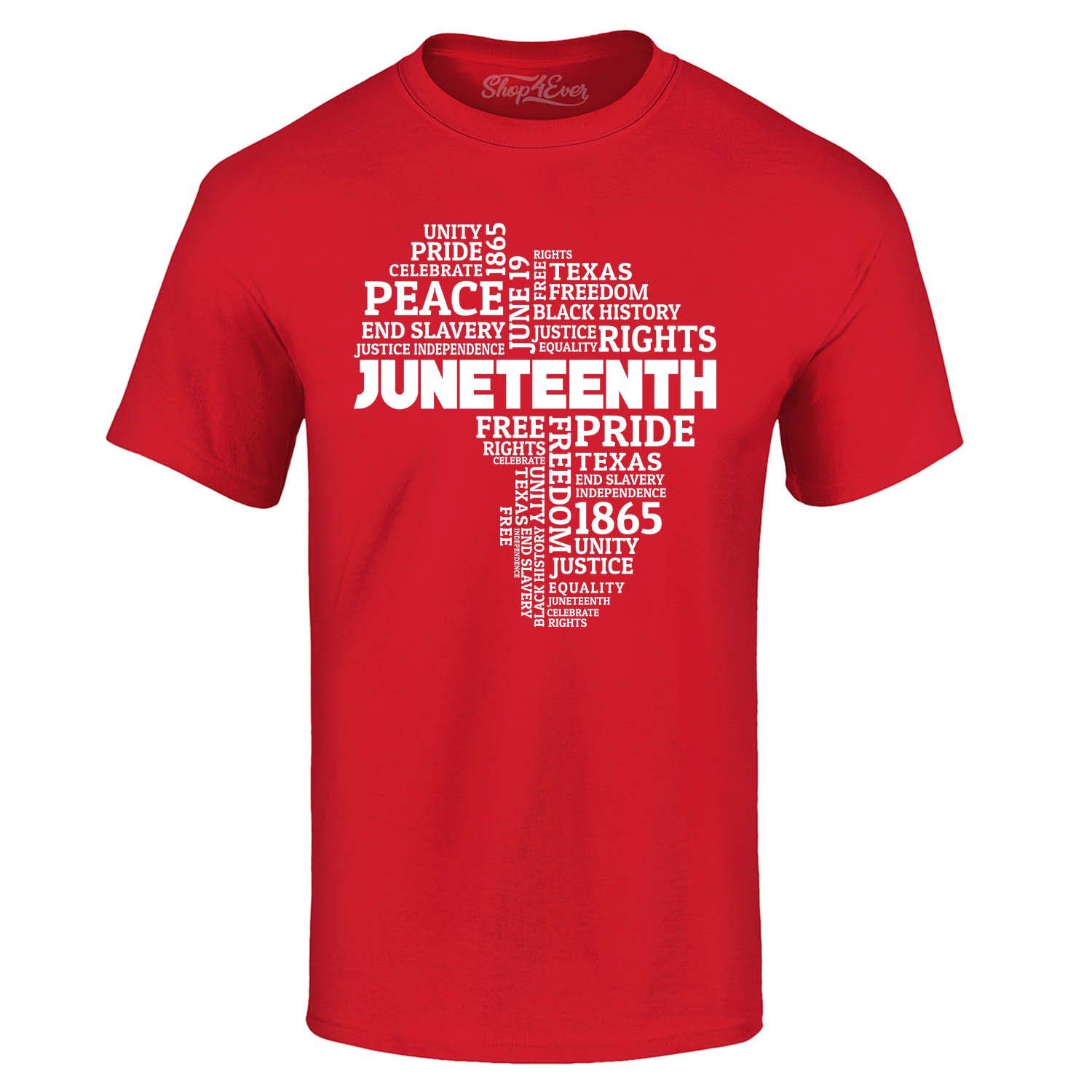 shop4ever Juneteenth Africa Word Cloud Montage T-Shirt