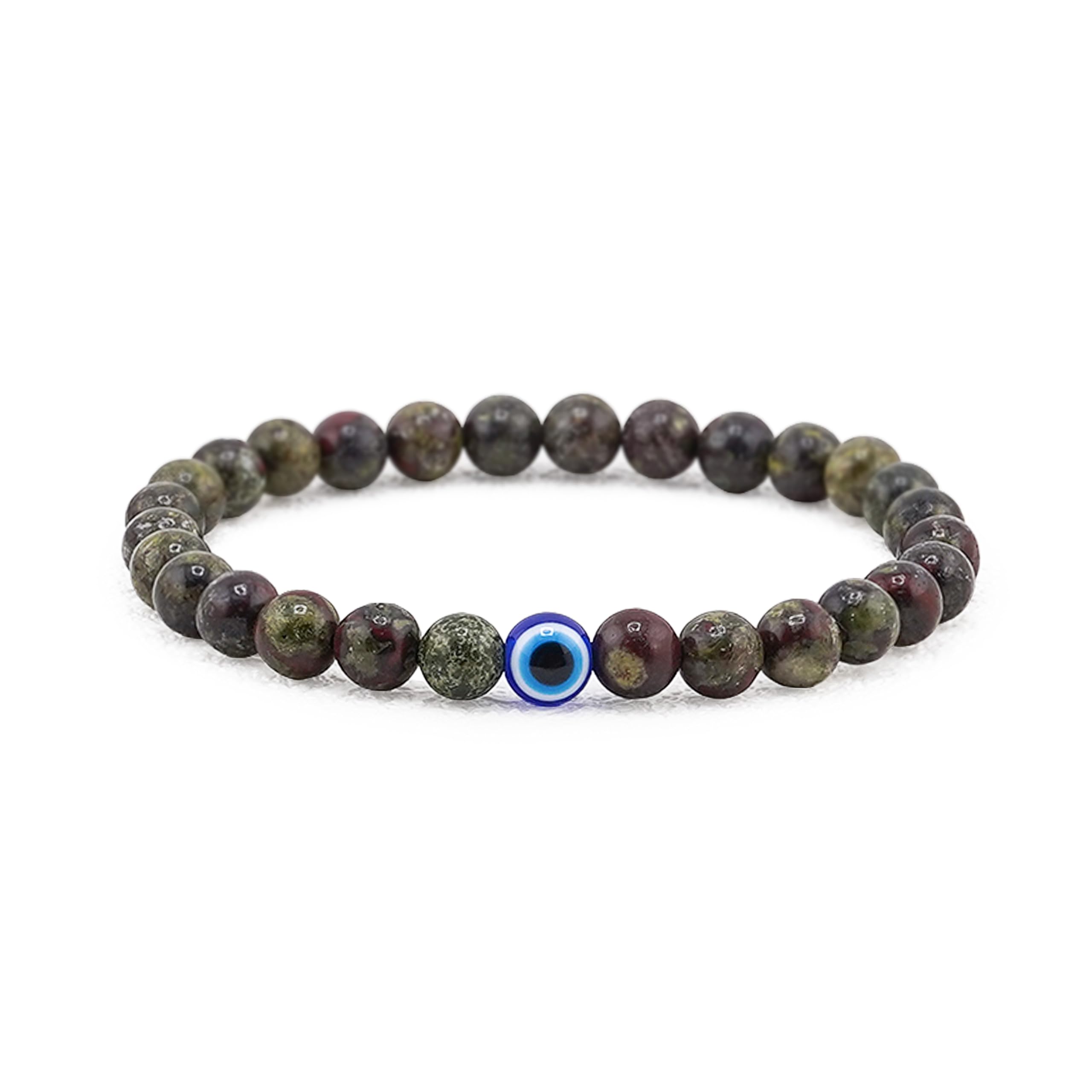 Lameybrt Naturstein Achat Elastisches Evil Eye Armband Kit mit Charms Verstellbar für Männer Freund für Geschenk Jungen Stretch Armband für Kerl Geschenke 6mm, Achat