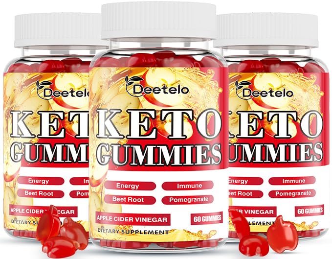 Keto ACV Gummies with B12 – Vegan Apple Cider Vinegar Supplement for Energy Boost and Gut Health, Gluten-Free Formula, 180 Count