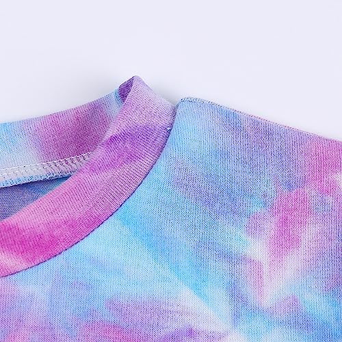 Toddler Girls Summer 2 Piece Outfits Tie Dye T-Shirt and Shorts Set Little Kids Cotton Short Sleeve Tee & Short Pants3