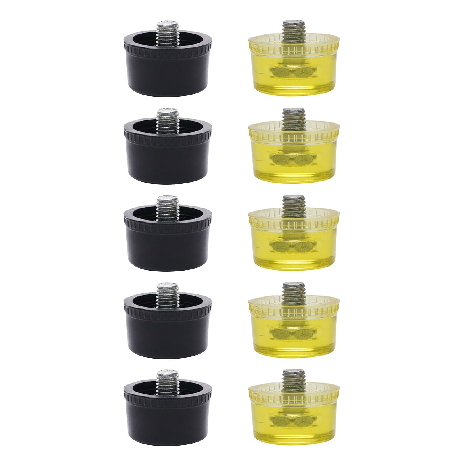 Hgenahgtf 40Mm Multipurpose 10Pcs Rubber Head Replacement Yellow Black Tip For Work Delicate Surfaces Work With Hammer None Marring Hammer Heads