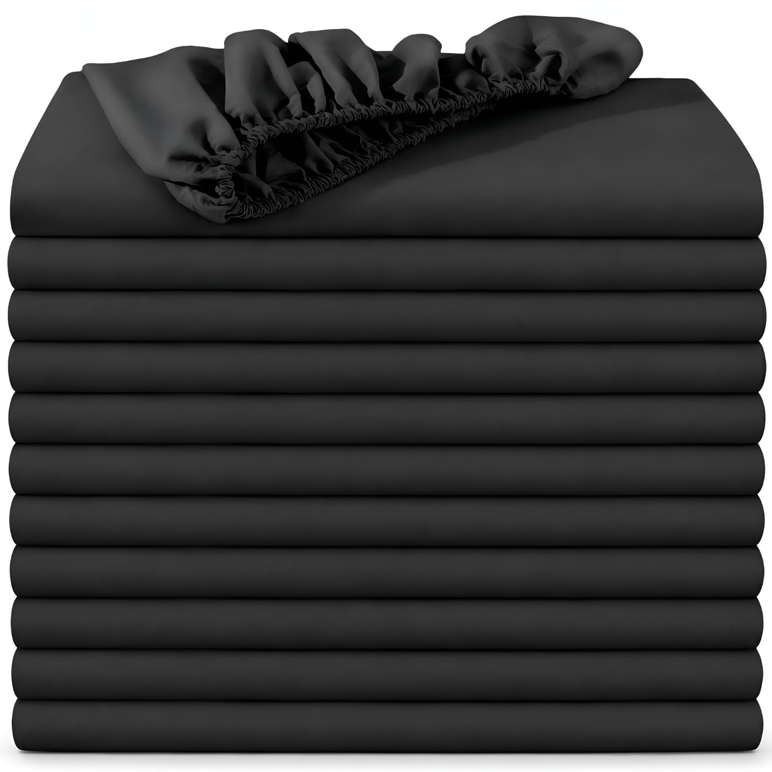 BedLooms Small Double Fitted Sheet 12 Pack โ Black (120x190cm) up to 25cm