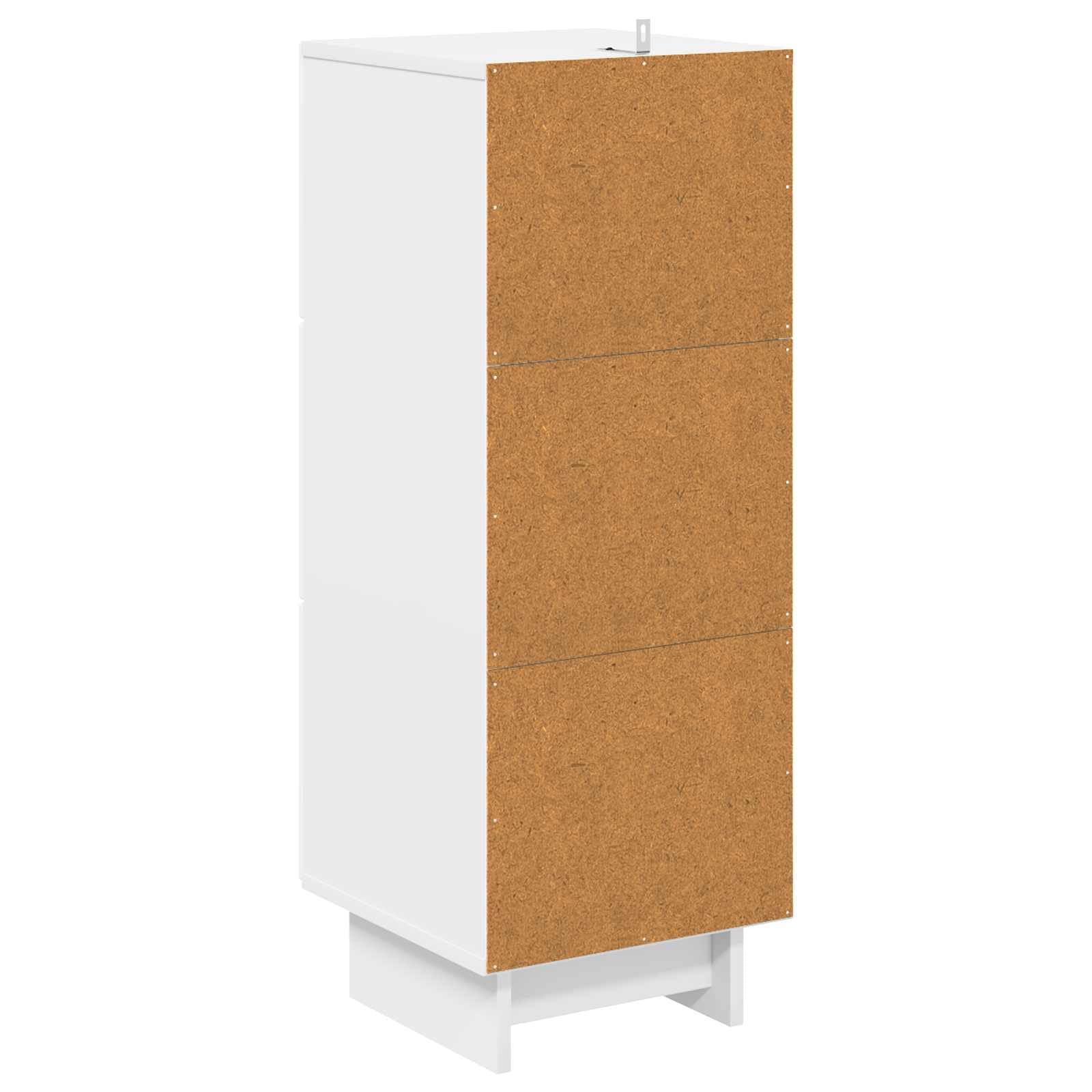Cassettiera in legno bianco lucido, 33 x 34,5 x 90 cm, con 3 cassetti, per soggiorno, corridoio, ufficio, spazio e ordine