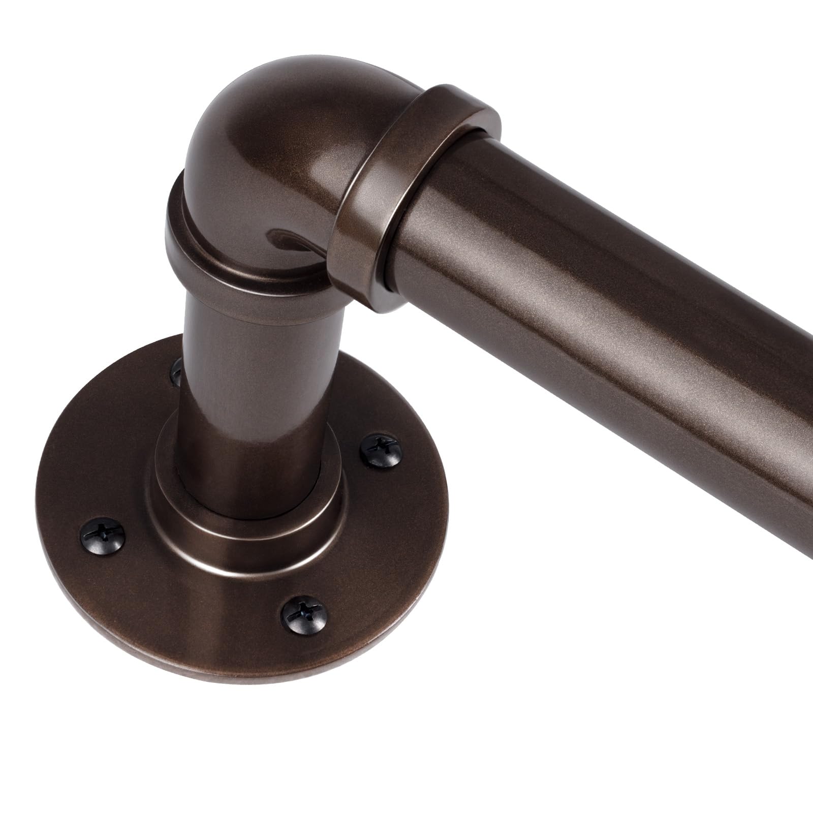 SOMINS 1 Inch Curtain Rods for Windows 48 to 84, Outdoor Industrial Adjustable Blackout Curtain Rod, Indoor Heavy Duty Wrap Around Drapery Pole,