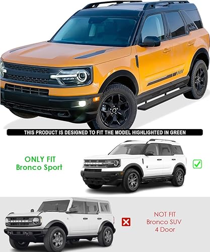 Miniatura 2 de APS Estribos iBoard negros de 5 pulgadas compatibles con Ford Bronco Sport SUV de 4 puertas 21-23