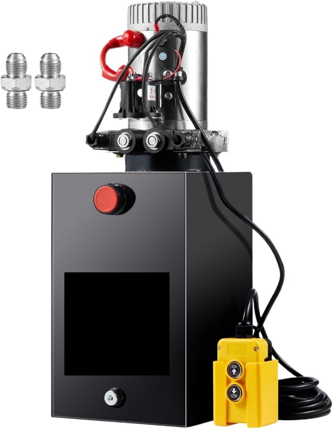 Hydraulic Pump 15 Quart Hydraulic Power Unit Double Acting Dump Trailer Pump 0.91GPM Flow Rate DC 12V Hydraulic Pump