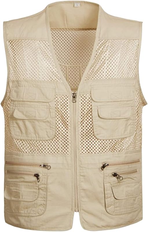 Men's Summer Outdoor Work Safari Hiking Travel Photo Fishing Vest with Pockets