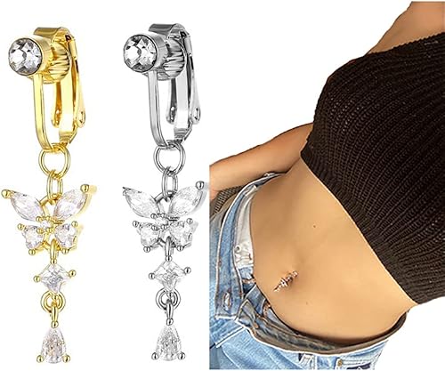 Miniatura 3 de JILIYUPA 2 anillos de ombligo de acupunterapia desintoxicante adelgazante anillos de ombligo de mariposa de flores anillos de ombligo de linfdrenaje