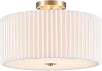 Vista 13 de VONLUCE Lámpara de techo semiempotrada, lámpara de techo de 18 pulgadas con forma difusa, lámpara moderna para dormitorio, sala de estar, entrada