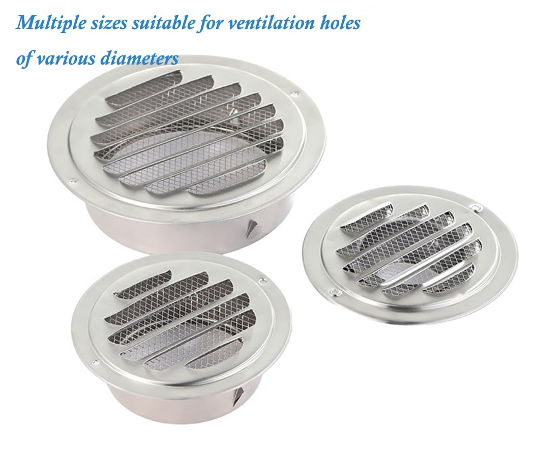 Stainless Steel Round Louver Vent Cover – 3 Inch With Gloves, For Bathroom & Home - View #6