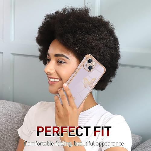 Miniatura 6 de OOK Funda compatible con iPhone 13, funda de lujo con borde chapado en el borde y protección completa de la lente de la cámara, lindo patrón de