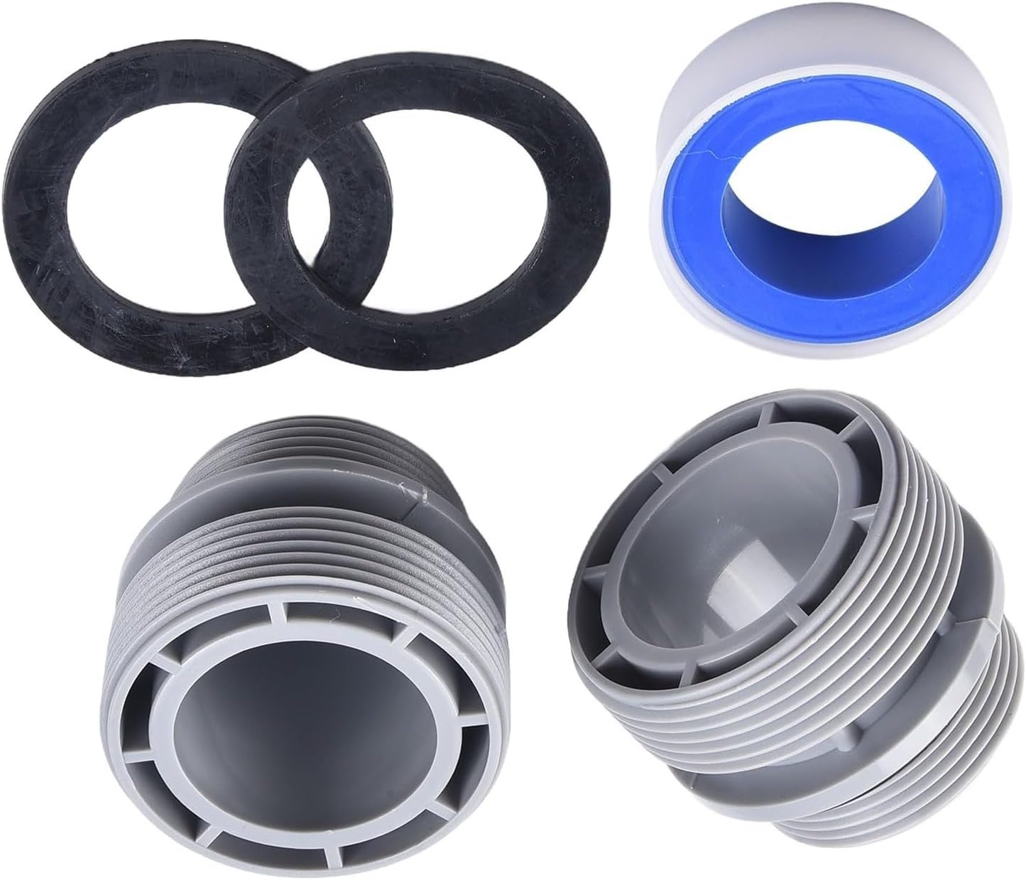 StarRing Replacement Pool 4560 Hose Conversion Adapters Kit for Intex 40mm to 1 1/2 Inch, Conversion Kit for Intex Pool Hose Connector Pool Pump Sand Filter Above Ground Part (2*Adapters+1*Belt)