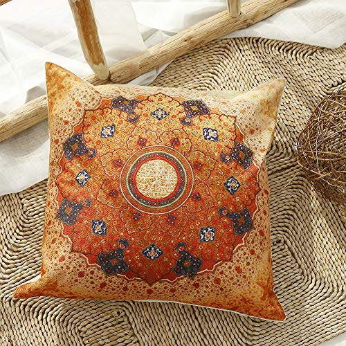 Jartinle Set Of 4 Retro Floral Mandala Compass Medallion Bohemian Pillow Covers Boho Decor Hippie Throw Pillows Decorative For Sofa Couch 18 X 18 #TOP5
