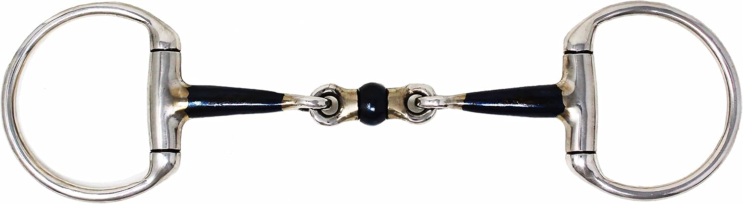 CHALLENGER SS Eggbutt Mouth 3-Piece Sweet Iron Dog Bone Snaffle Bit w/Roller 35645