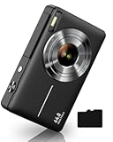 CAMKORY Small Digital Camera FHD 1080P&comma; Point and Shoot Camera with 32GB SD Card&comma; Two Batteries&comma;16X Zoom for Kids Boys Girls&comma; Black