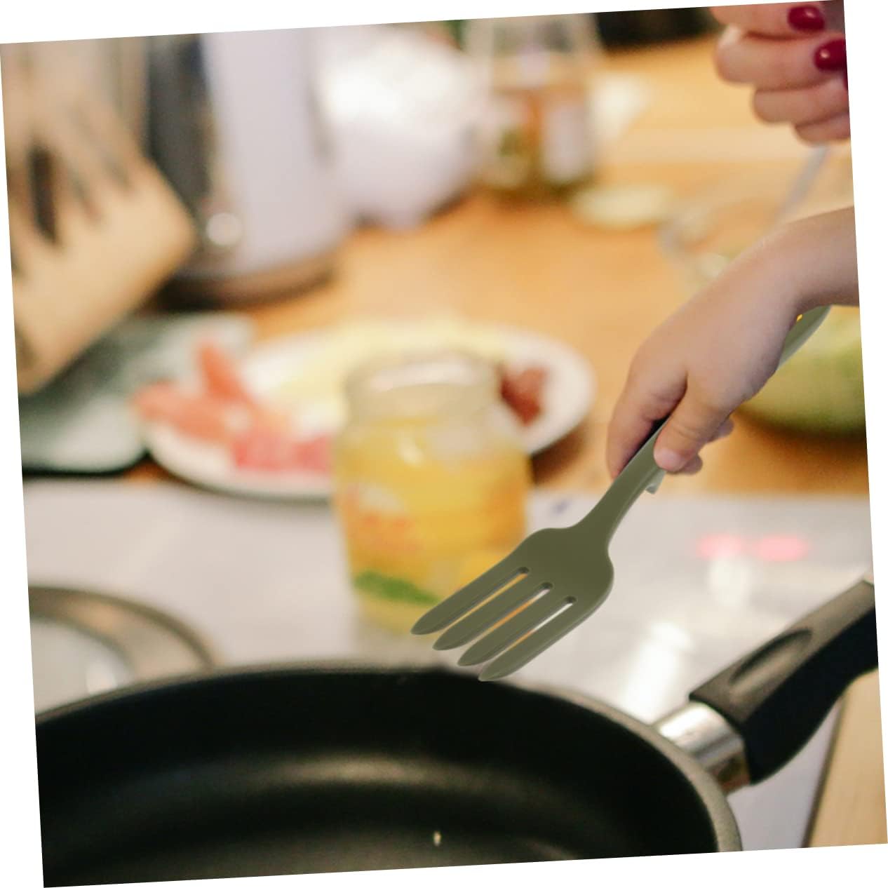 Cooking Set of Silicone Fork Spoon Pasta Fork Spaghetti Spoon Nonstick Kitchen Utensils