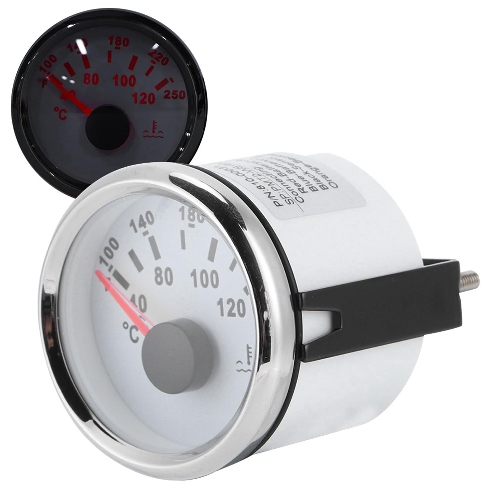 Jauge de température d'eau universelle pour moteur marin de 52 mm de 40 à 120 ℃, compteur de température pour bateau, camping-car, véhicules marins, précis et facile à installer, #612, White Dial
