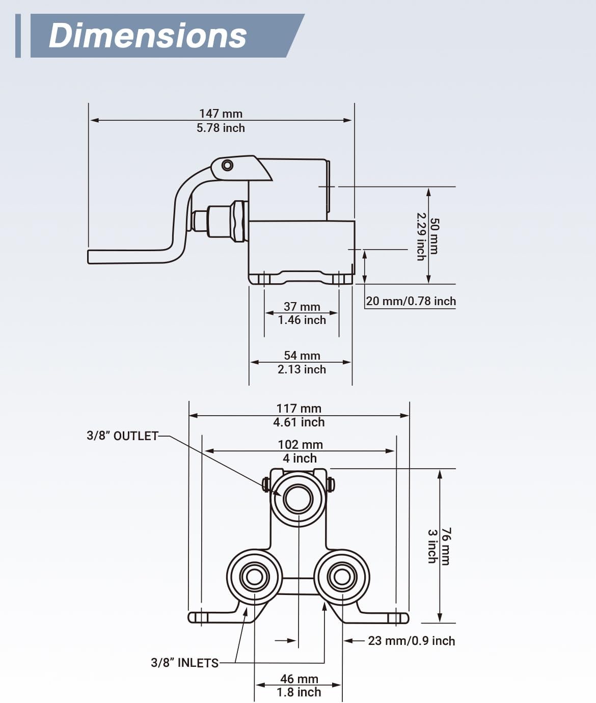 Upgraded Foot-Operated Pedal Valve, Single Pedal to Mix Hot & Cold Water, Heavy-Duty Brass Construction for Commercial Stainless Sink, Hands-Free Faucet Control, 1/2" NPT Female Thread