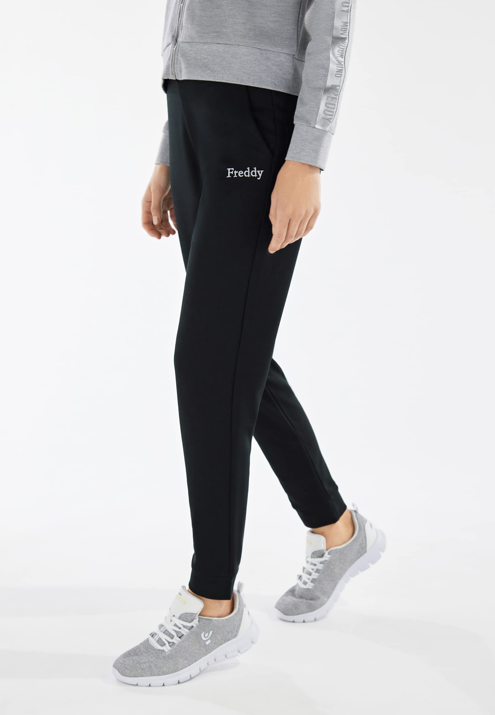 FREDDY - Tuta Felpa Ottoman E Interlock Mélange Pantaloni A Contrasto,