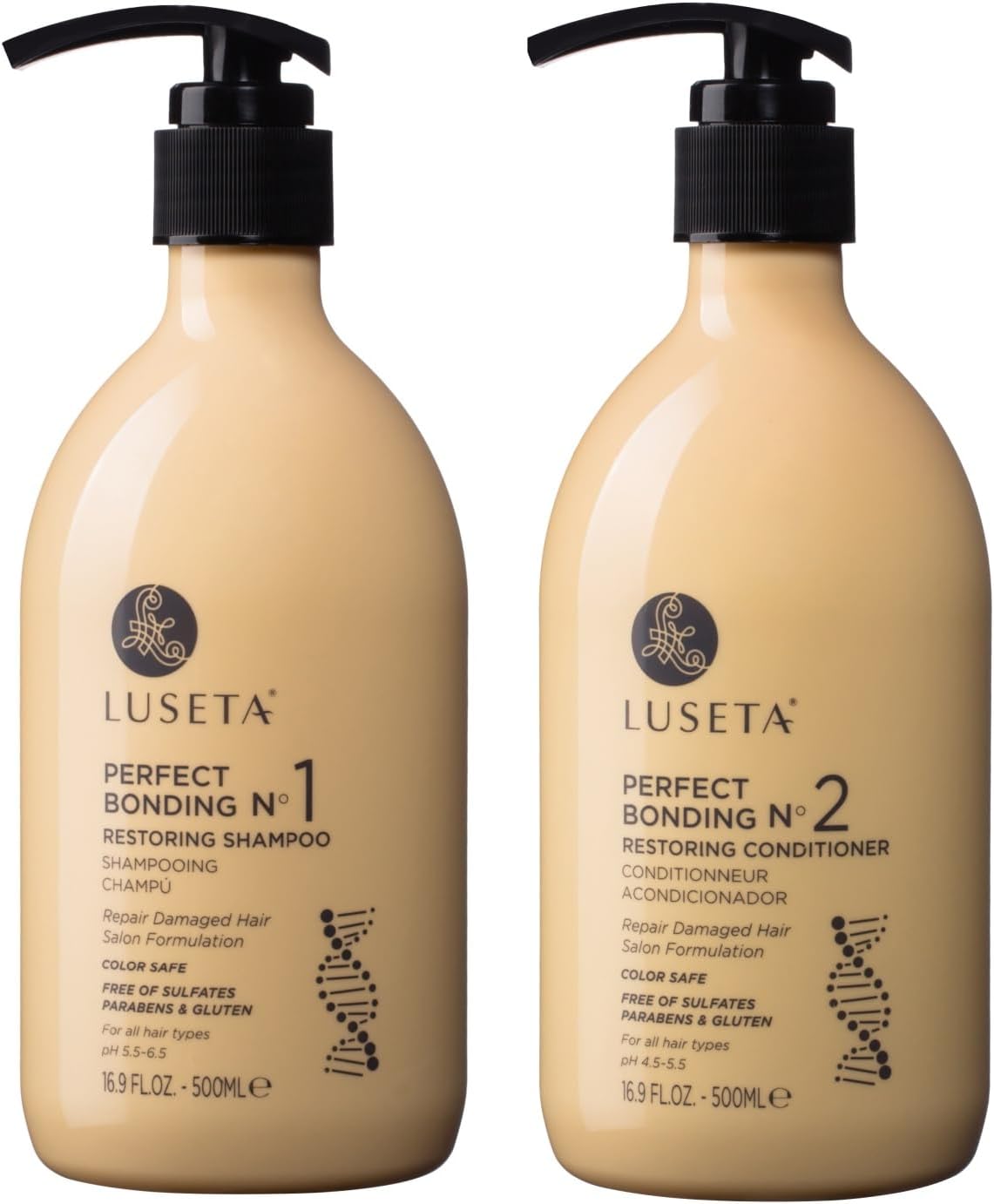 Luseta Salon Shampoo and Conditioner Set with Rosemary Oil, Acidic Bonding, Shampoo and Conditioner Sulfate Free for Women Hair Care, Repair Routine Shampoo and Conditioner for Hair Loss 2x16.9 oz