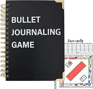 Bullet Dotted Journal Game, Bullet Journaling Notebook, Premade Bullet Journaling Notebook, Book Tracker Journal, Monthly Spending Tracker, Planner for Savings and Financial Management