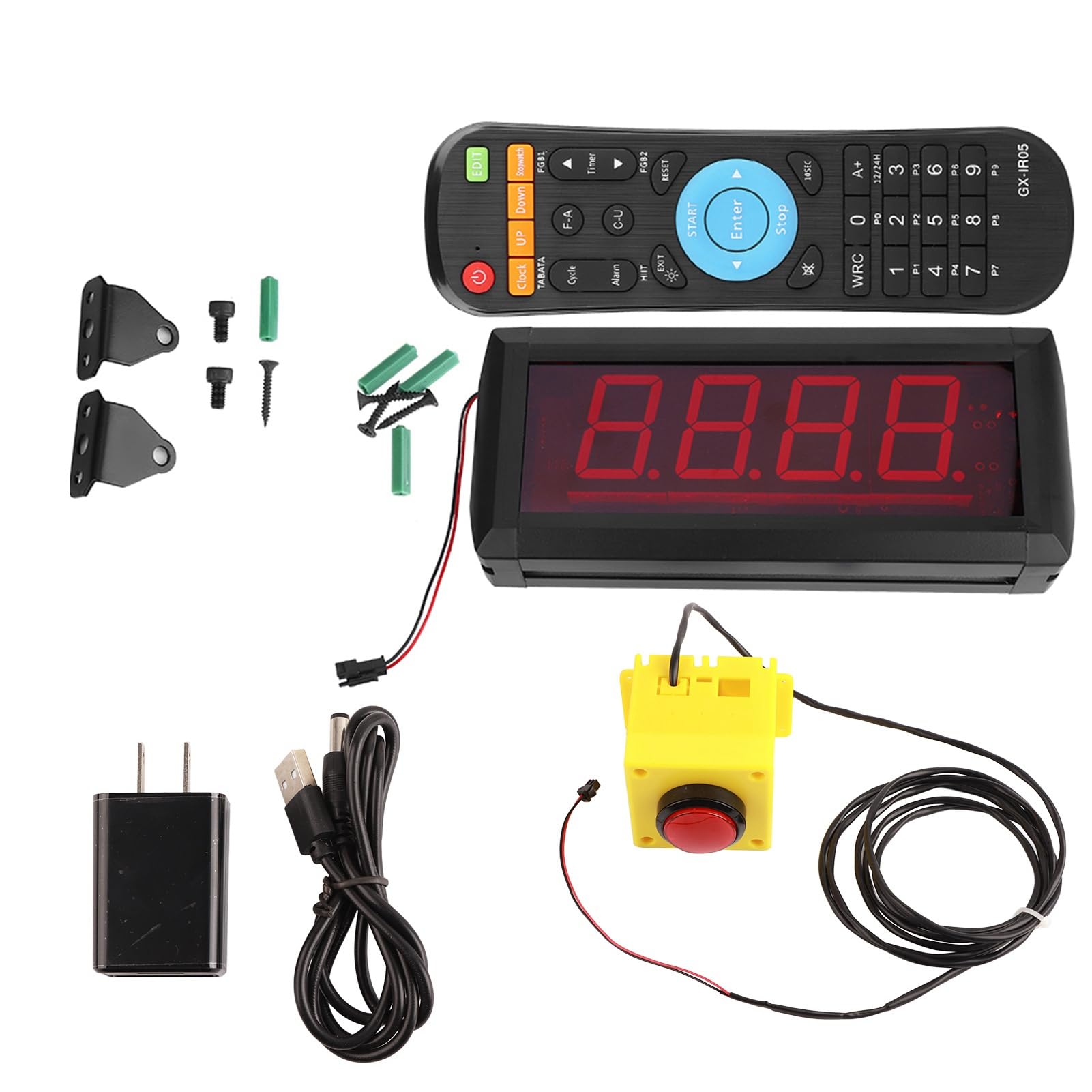 Fafeicy Temporizador de Cuenta Regresiva de Desafío Popular de 10 Segundos, Pantalla Digital LED de 4 Dígitos de 8 Pulgadas con Control Remoto para Actividades de Juego (Enchufe de la UE)