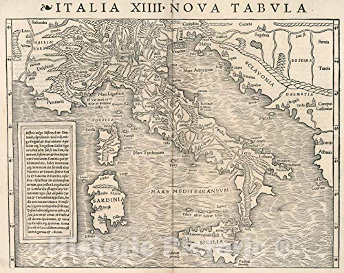 Italy 1540 Renaissance Map Print