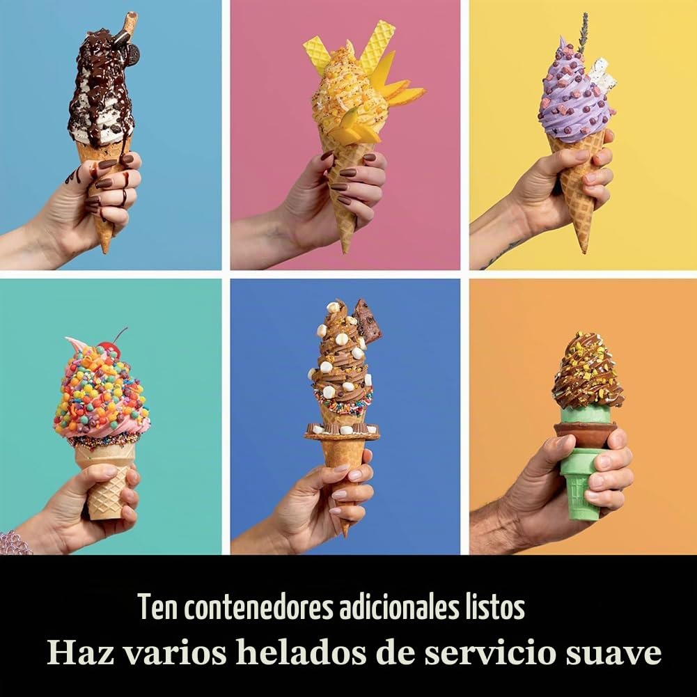 4 Piezas Recipientes de Helado para Ninja CREAMi Swirl NC700EU NC701EU, Ninja Creamy Accesorios Contenedores de Pinta con Tapas, Sin BPA (Azul/Rosa/Lima/Gris)