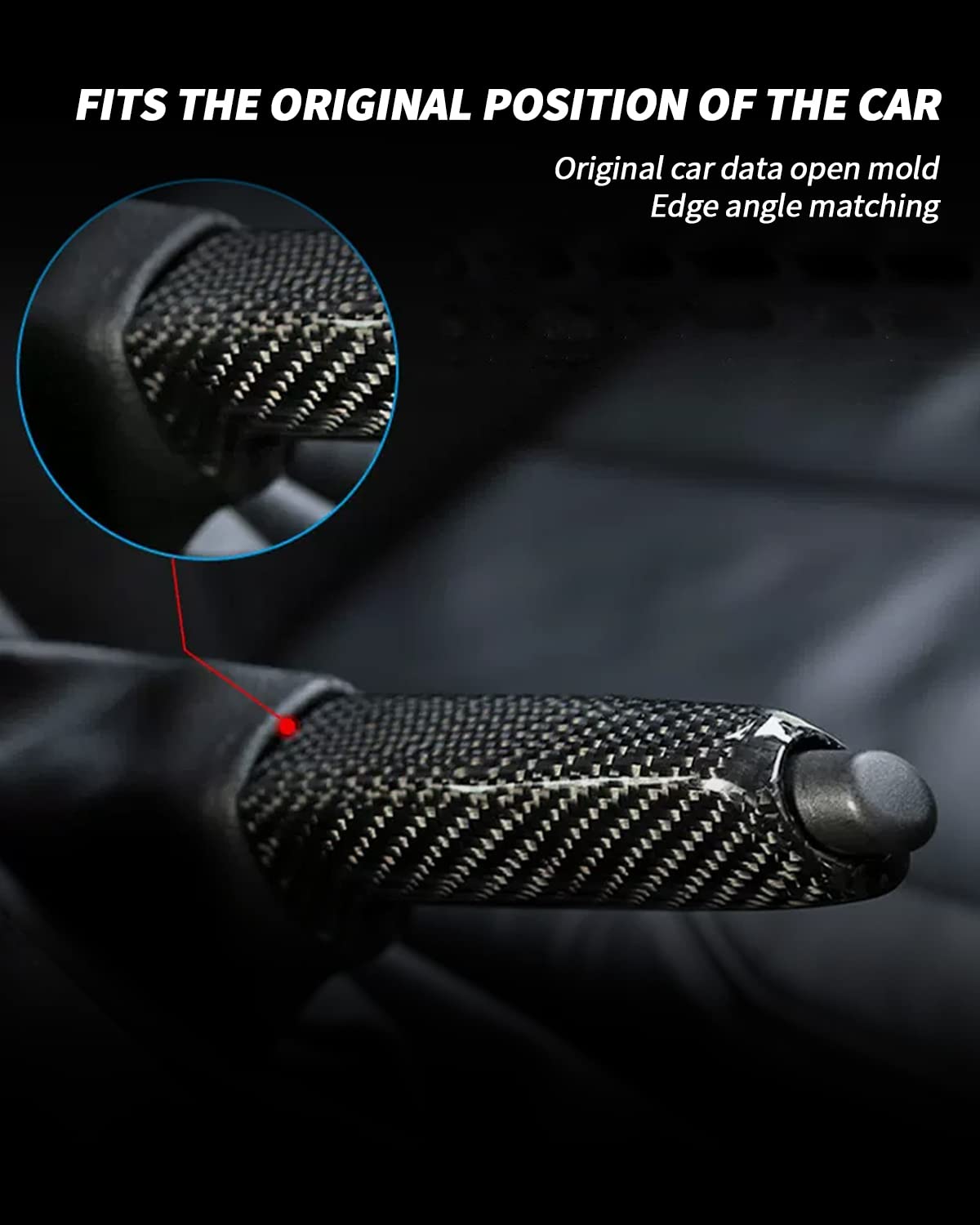 Handbremsgriffabdeckung (Echtcarbon) für BMW E90 E60 E46 E92 F30 F32 F20, verstellbarer Handbremsgriff aus Carbon für BMW 1 3 5er (Echtcarbon)