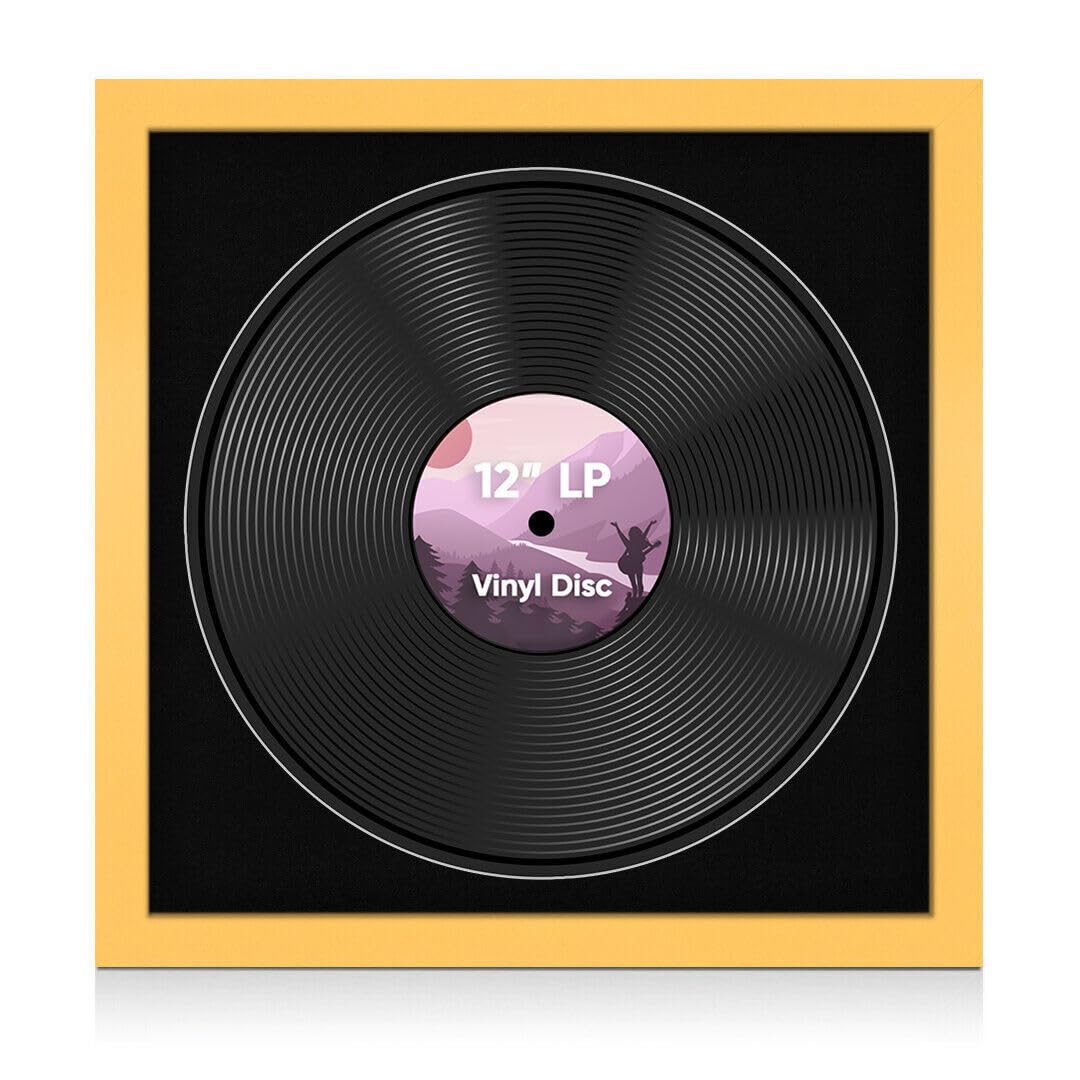 Alison Kingsgate 16x16 Matte Yellow Vinyl Record Frame for LP Disc