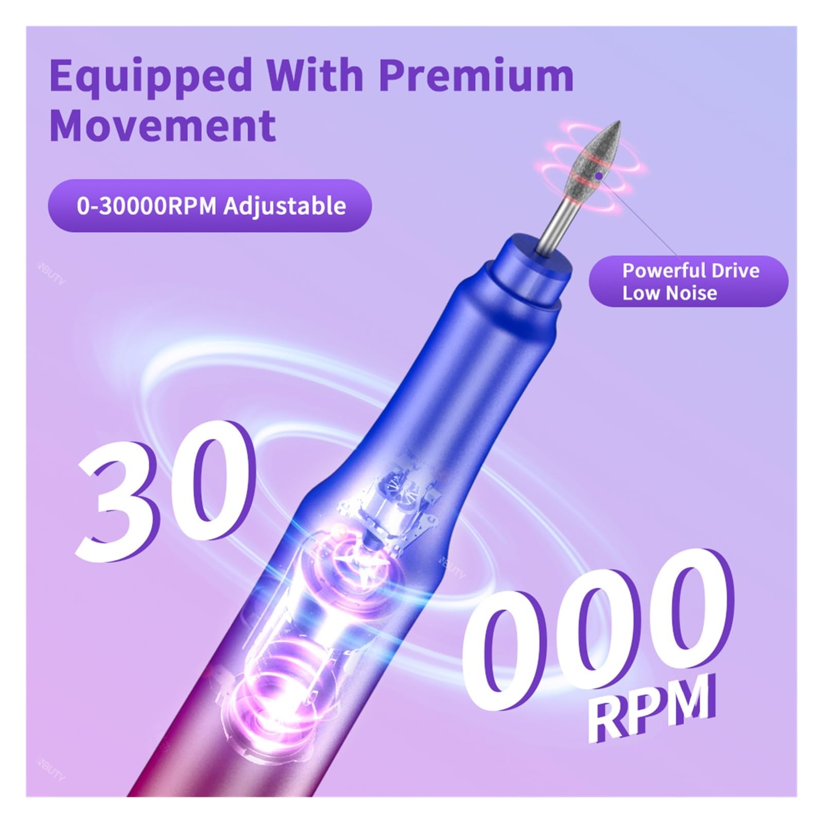 Trapano Elettrico for Unghie, levigatrice for Unghie 30000 RPM for Unghie in Gel Acrilico, Strumenti Portatili for lucidatura Pedicure for Manicure