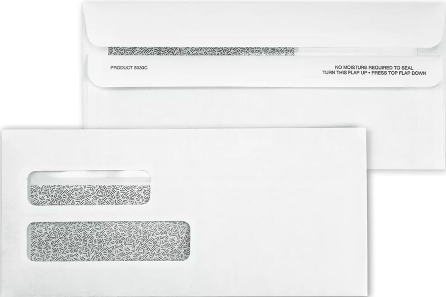 Double Window Confidential Envelope Self-Seal - 9 x 4 1/8