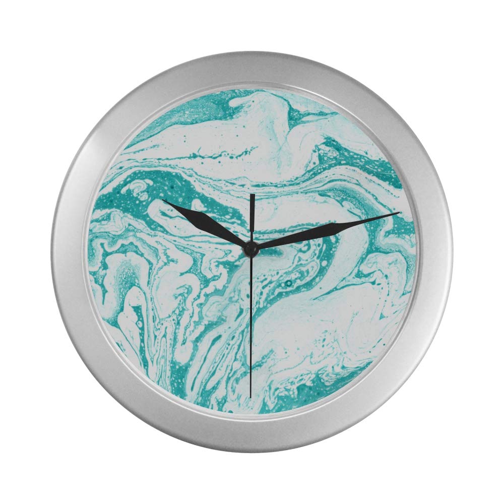 Amazon Com Ryuifi Wall Clocks For Living Room Amazing Perfect Wave Wall Hanging Clock 9 65 Inch Silver Quartz Frame Decor For Office School Kitchen Living Room Bedroom Home Kitchen