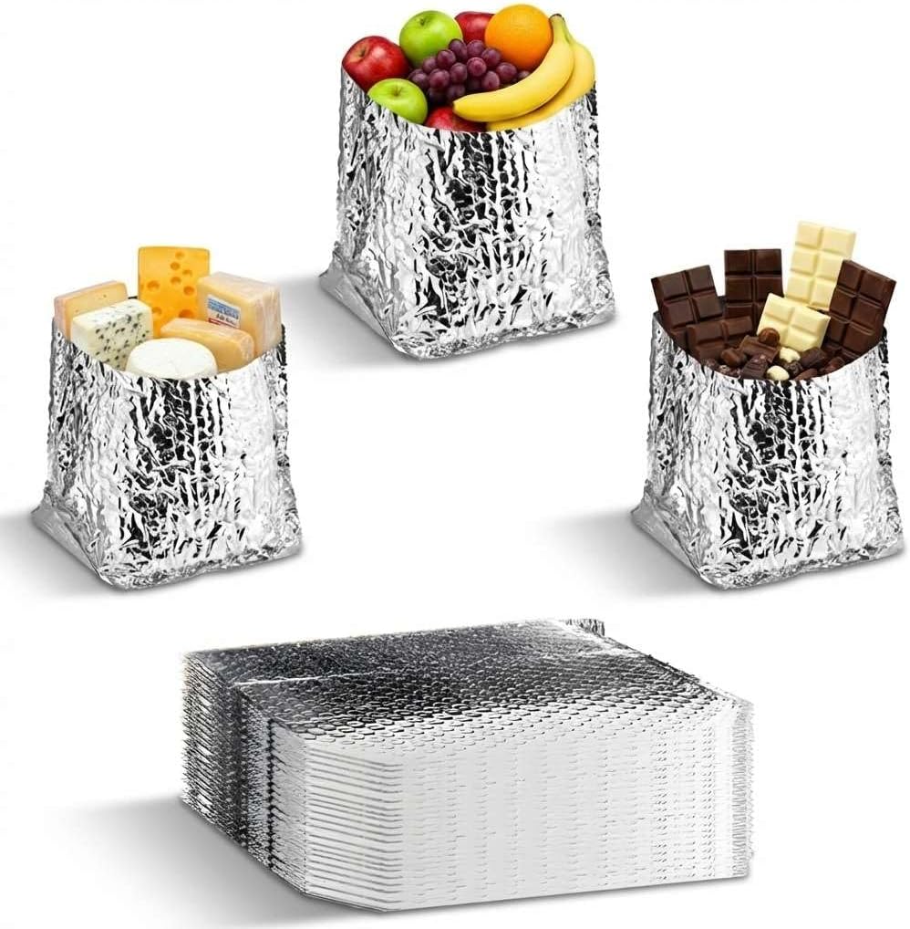 12x12x12 Cooler Liner Material, 25 Pack Insulated Bubble Wrap for Shipping Cold Items and Food