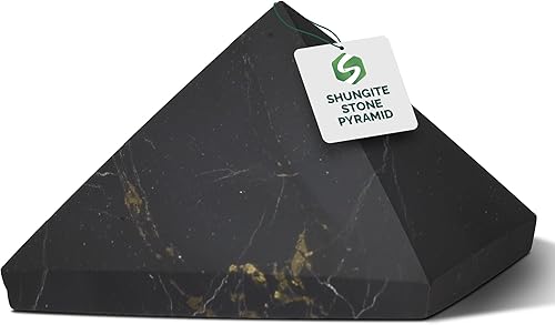 Miniatura 10 de Shungite World Auténtica pirámide de Shungite de piedras reales Shungite pirámide de cristal Shungita, protección del hogar, decoración de