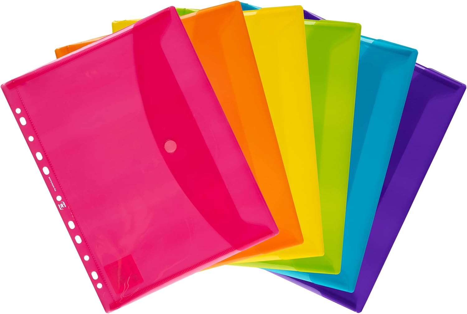 Oxford, A4 Ring Binder Plastic Wallet, Assorted Colours, Pack of 6