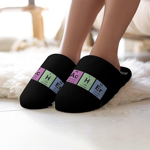 Miniatura 7 de Science Teacher Chemical Elements Slippers For Women Indoor Washable Non Slip Light Soft House Cotton Shoes Bedroom