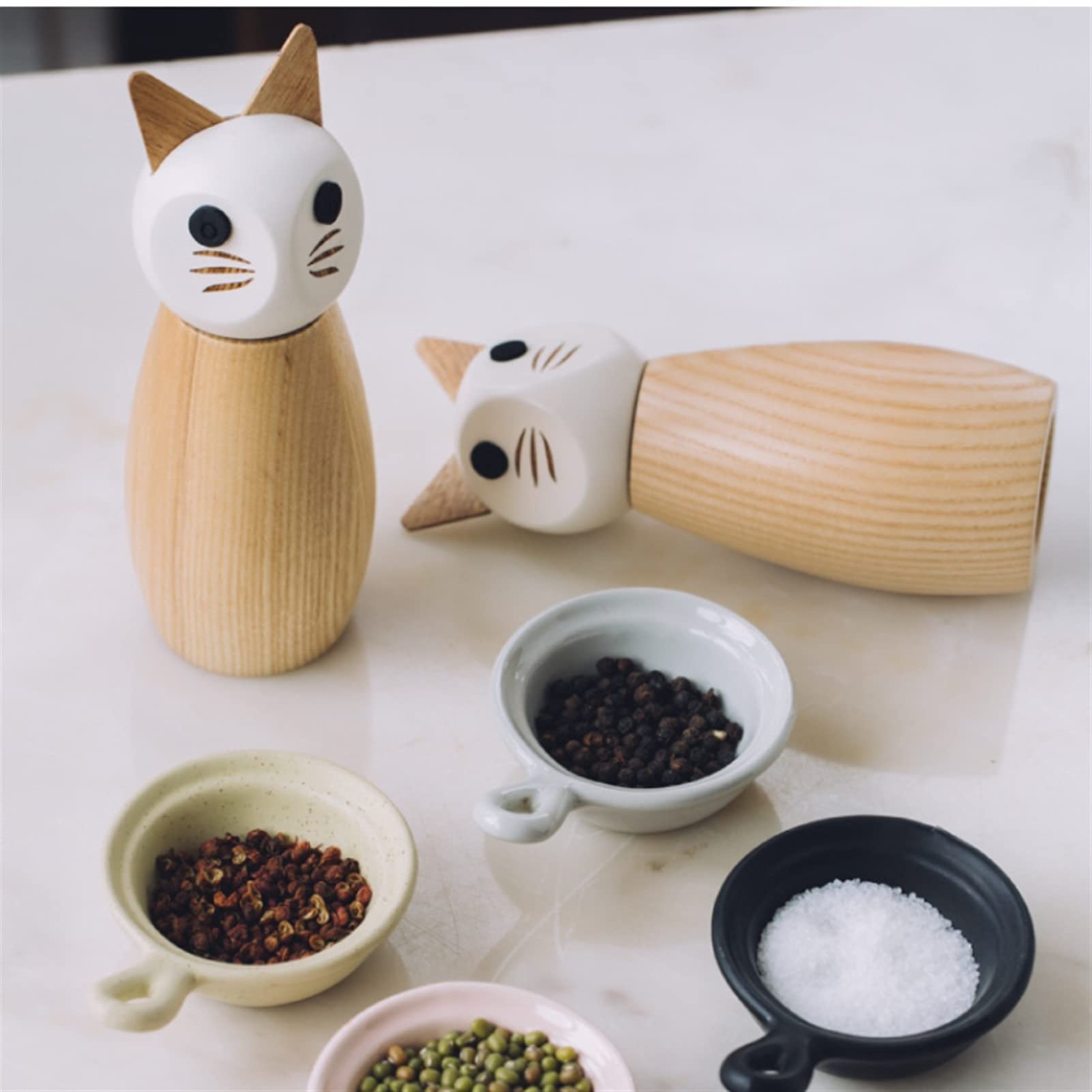 Macina Pepe Grinder di pepe di legno Mulino al peperoncino regolabile Coarness Minidinio di peperoncino di legno, per cucina freschi pepe macinato e utensili da cucina sale Macina Sale Macinapepe