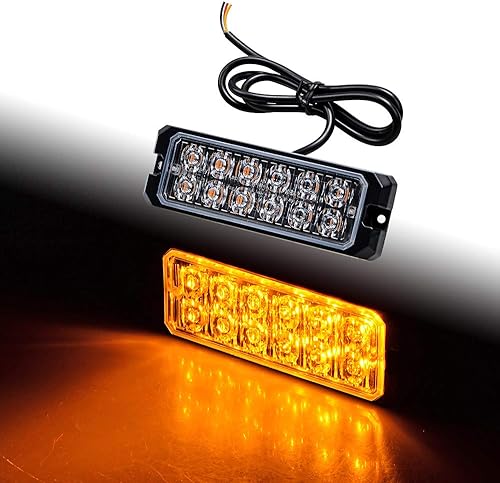 Miniatura 5 de 1 barra de luz estroboscópica ámbar de 56 LED para techo + 20 luces estroboscópicas ámbar de 12 a 24 V para camiones de 12 a 24 V y vehículos de